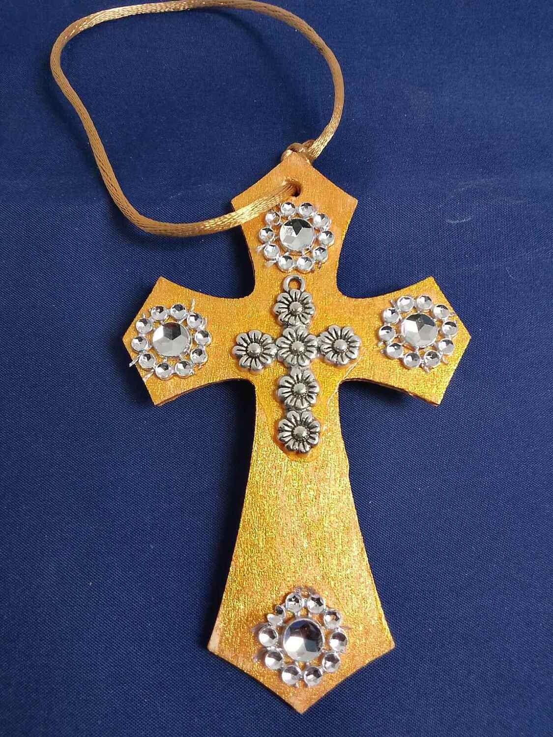 Handmade wooden cross 11x7cm