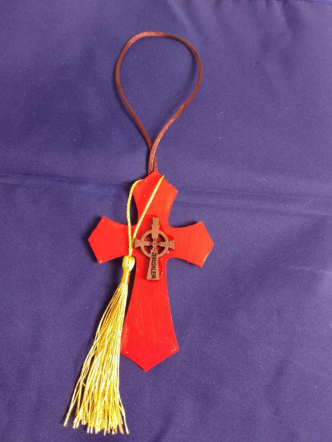 Handmade wooden cross 11x7cm