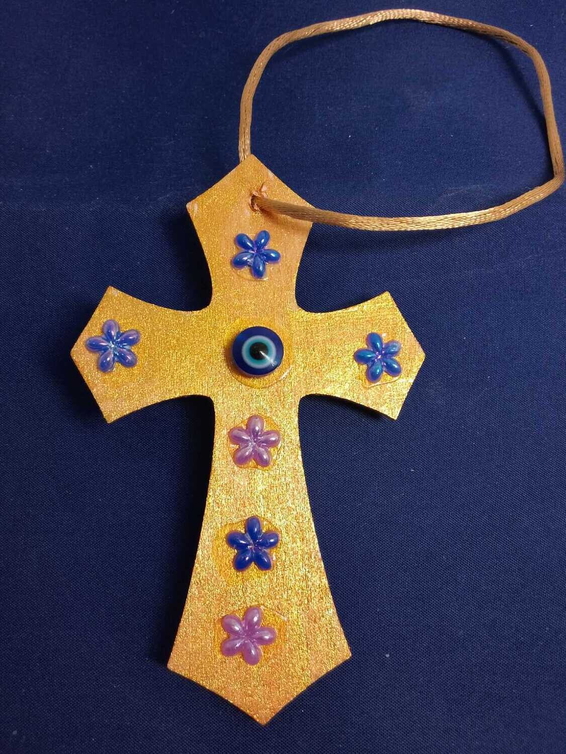Handmade wooden cross 11x7cm
