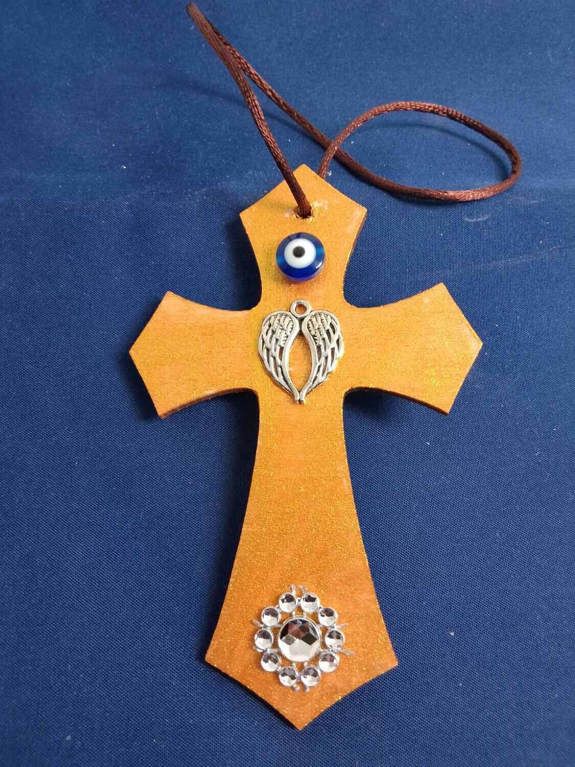 Handmade wooden cross 11x7cm