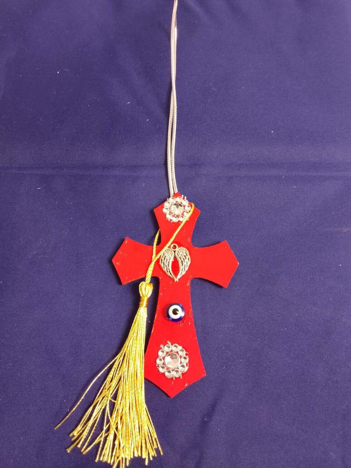 Handmade wooden cross 11x7cm