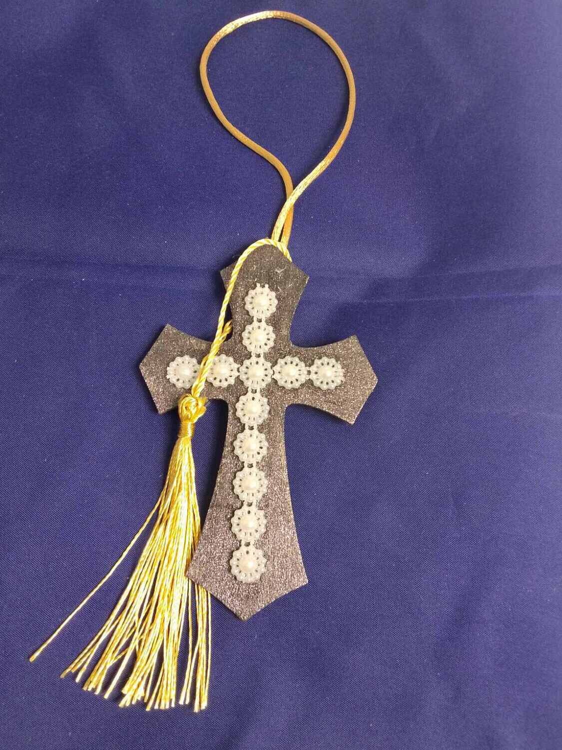 Handmade wooden cross 11x7cm