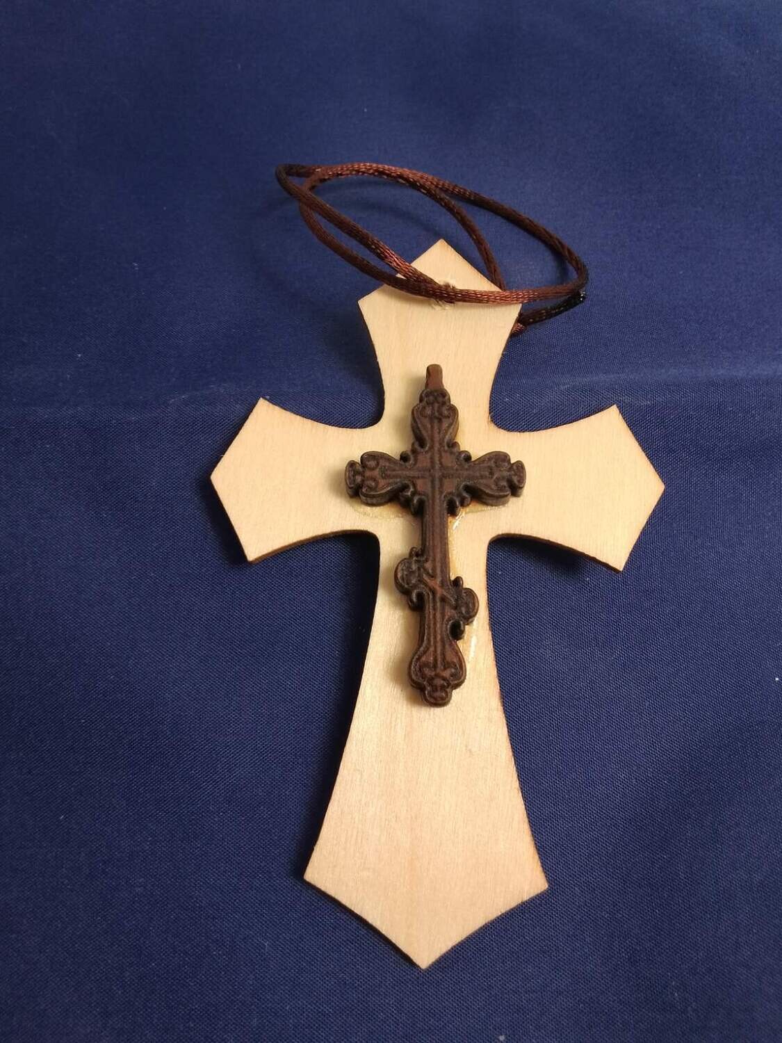 Handmade wooden cross 11x7cm