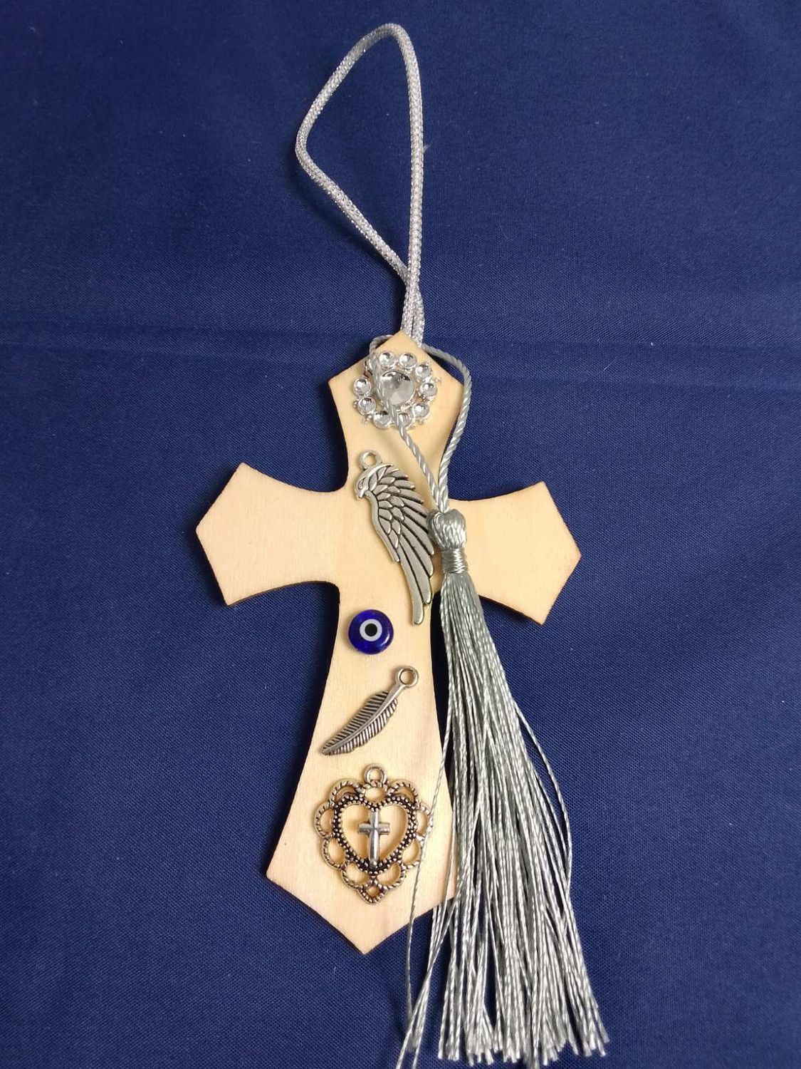 Handmade wooden cross 11x7cm