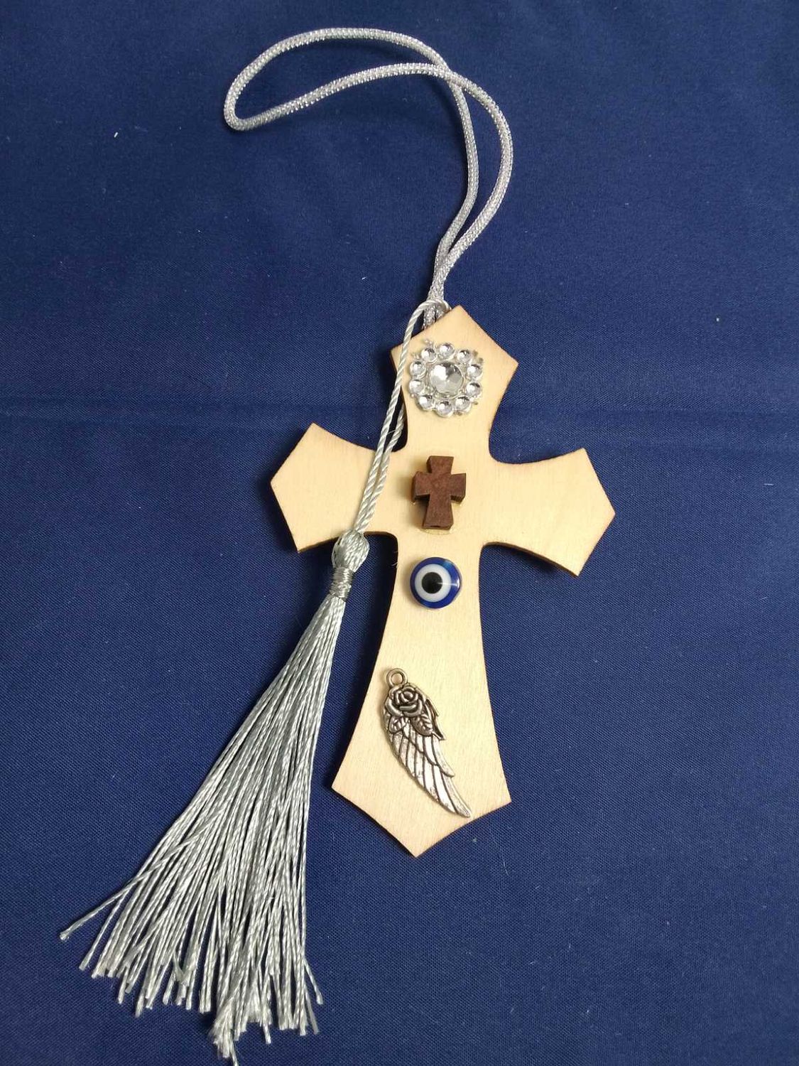 Handmade wooden cross 11x7cm