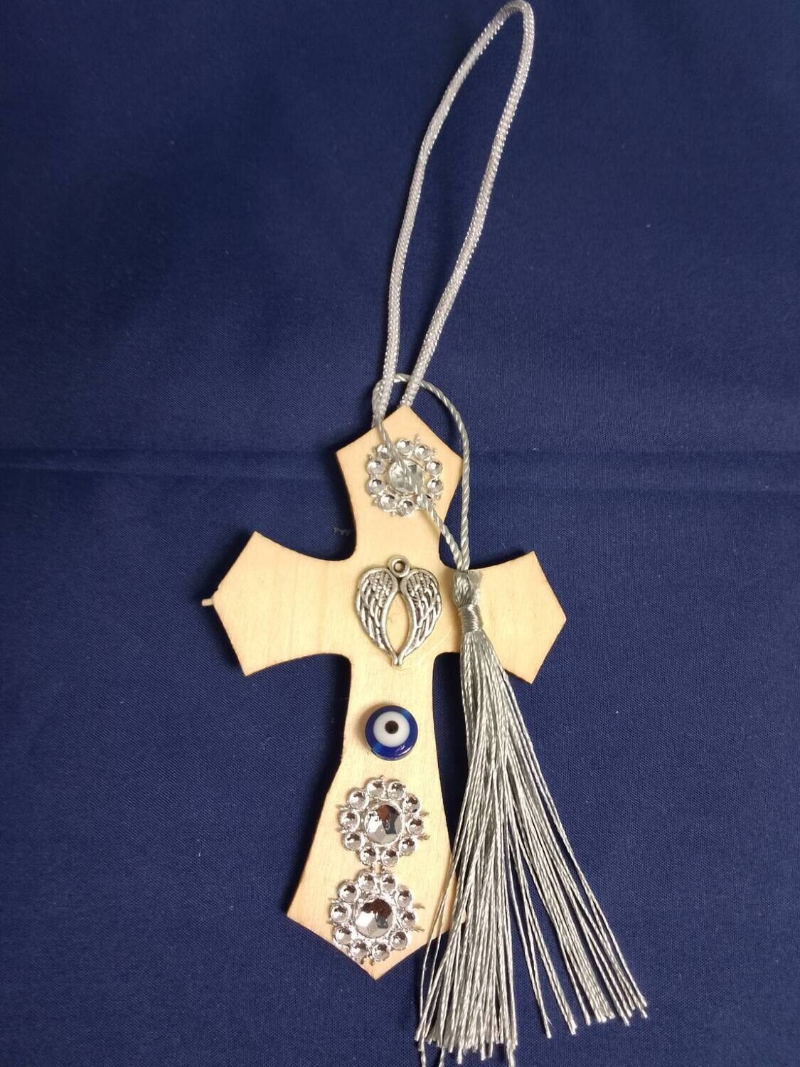 Handmade wooden cross 11x7cm
