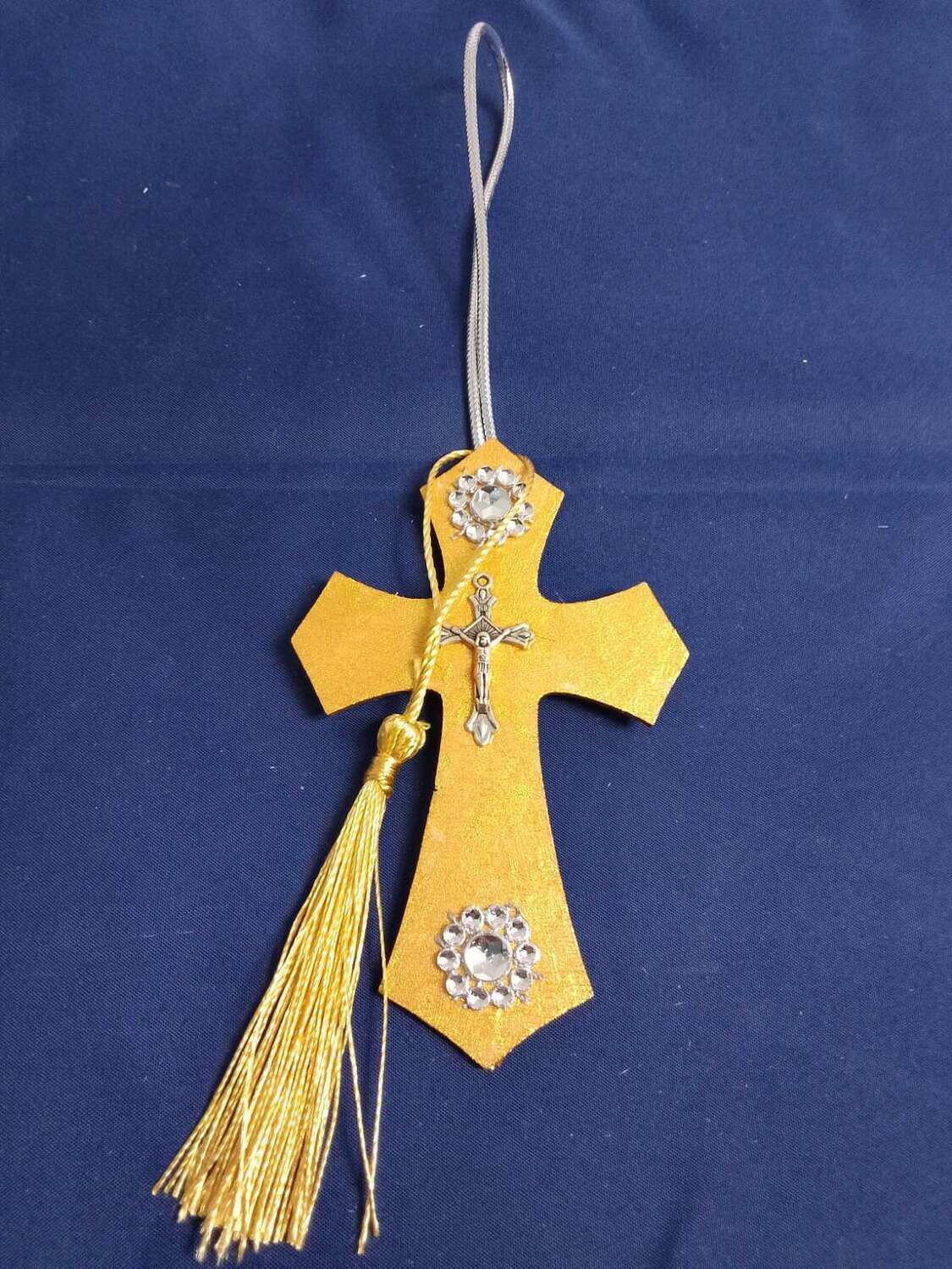 Handmade wooden cross 11x7cm