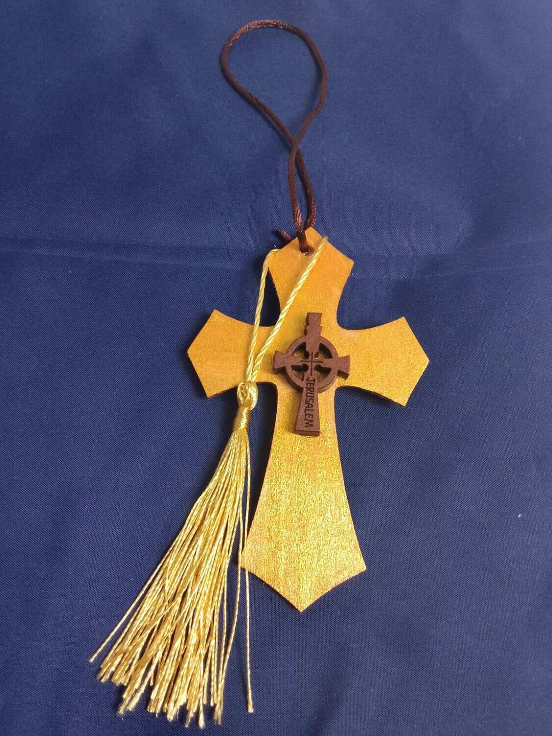 Handmade wooden cross 11x7cm
