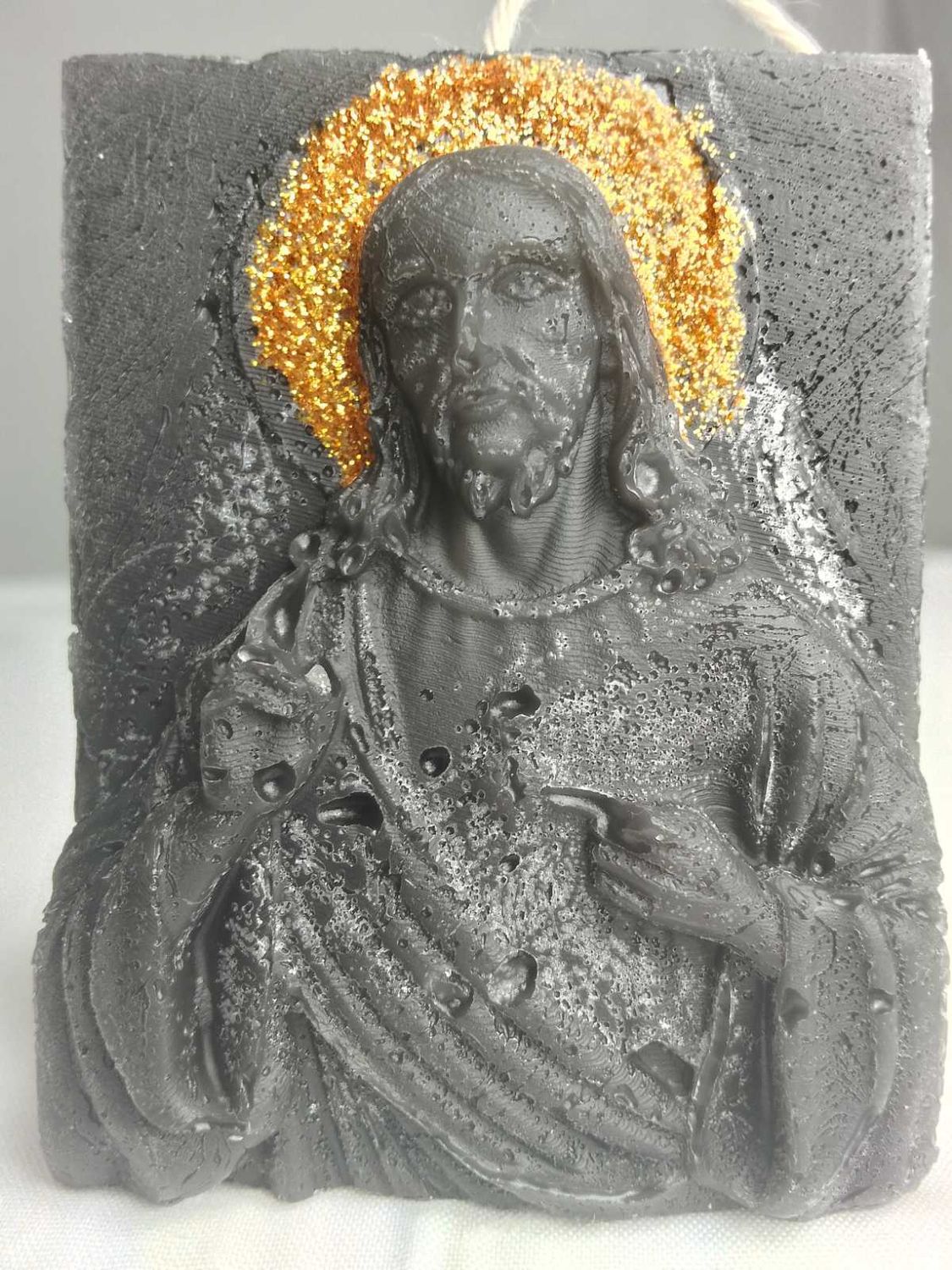 Handmade religious candle, Jesus