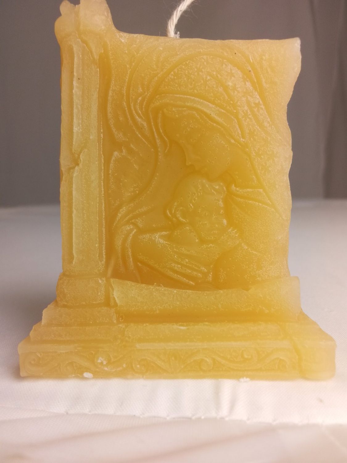Handmade beeswax religious candle