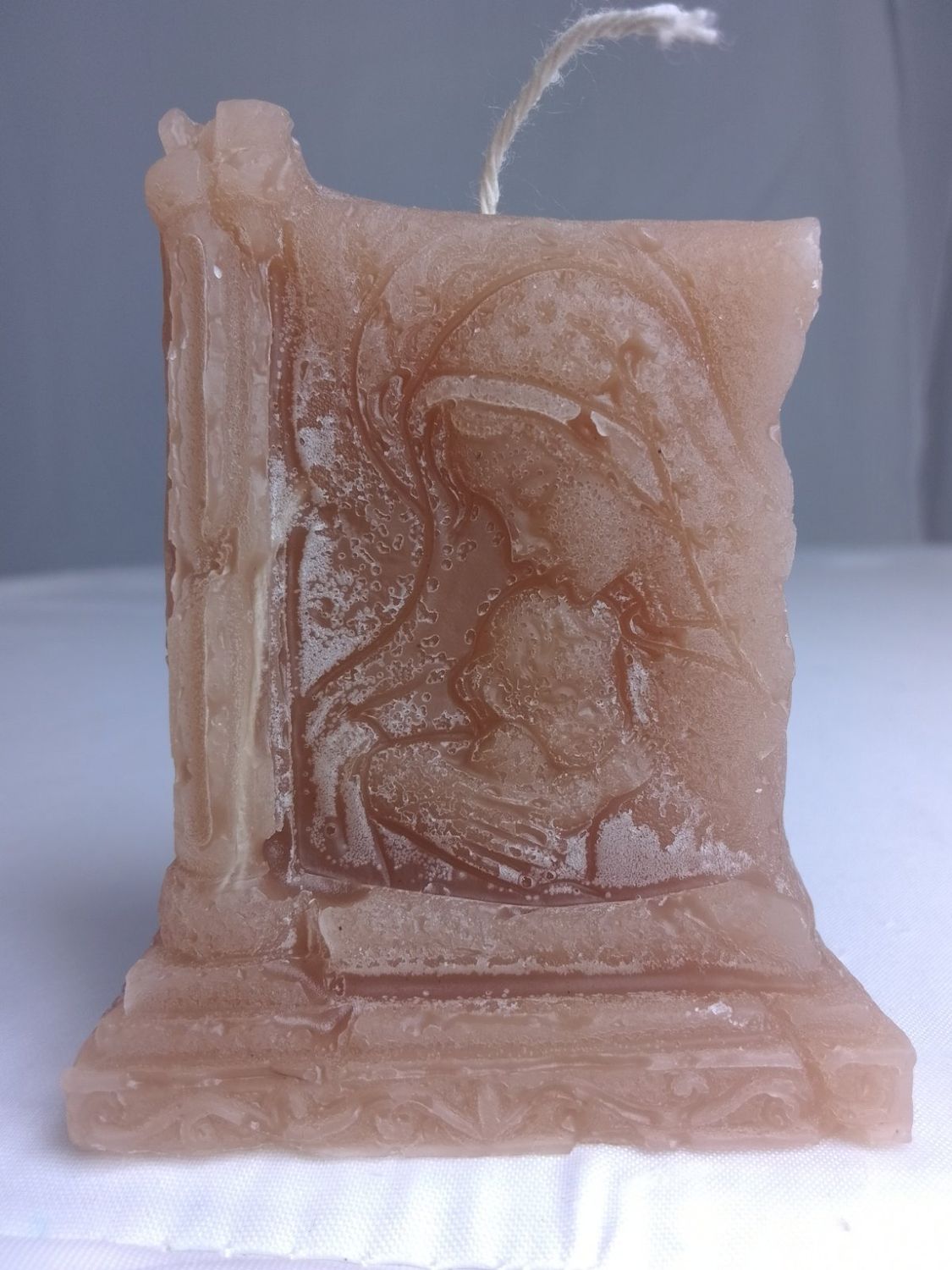 Handmade beeswax religious candle