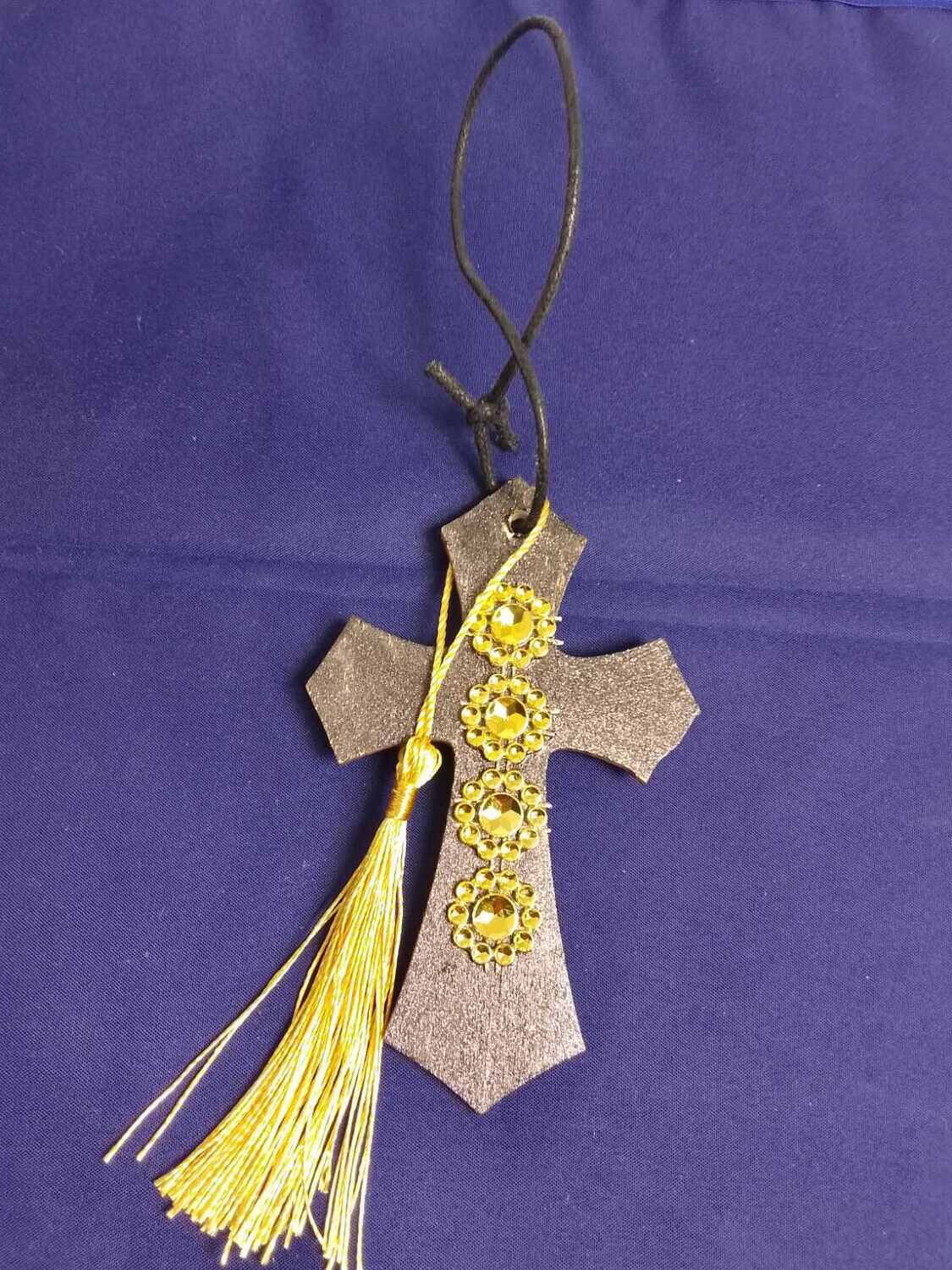 Handmade decorative wooden cross ,11x7cm