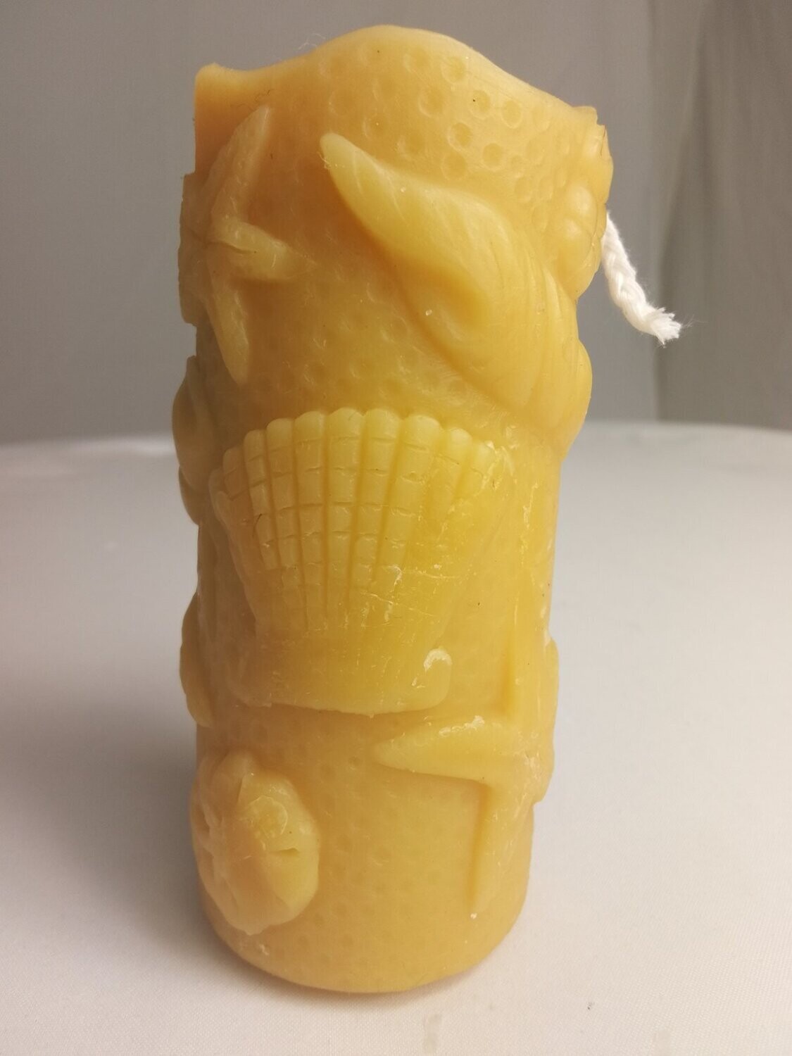 Handmade beeswax sea theme candle