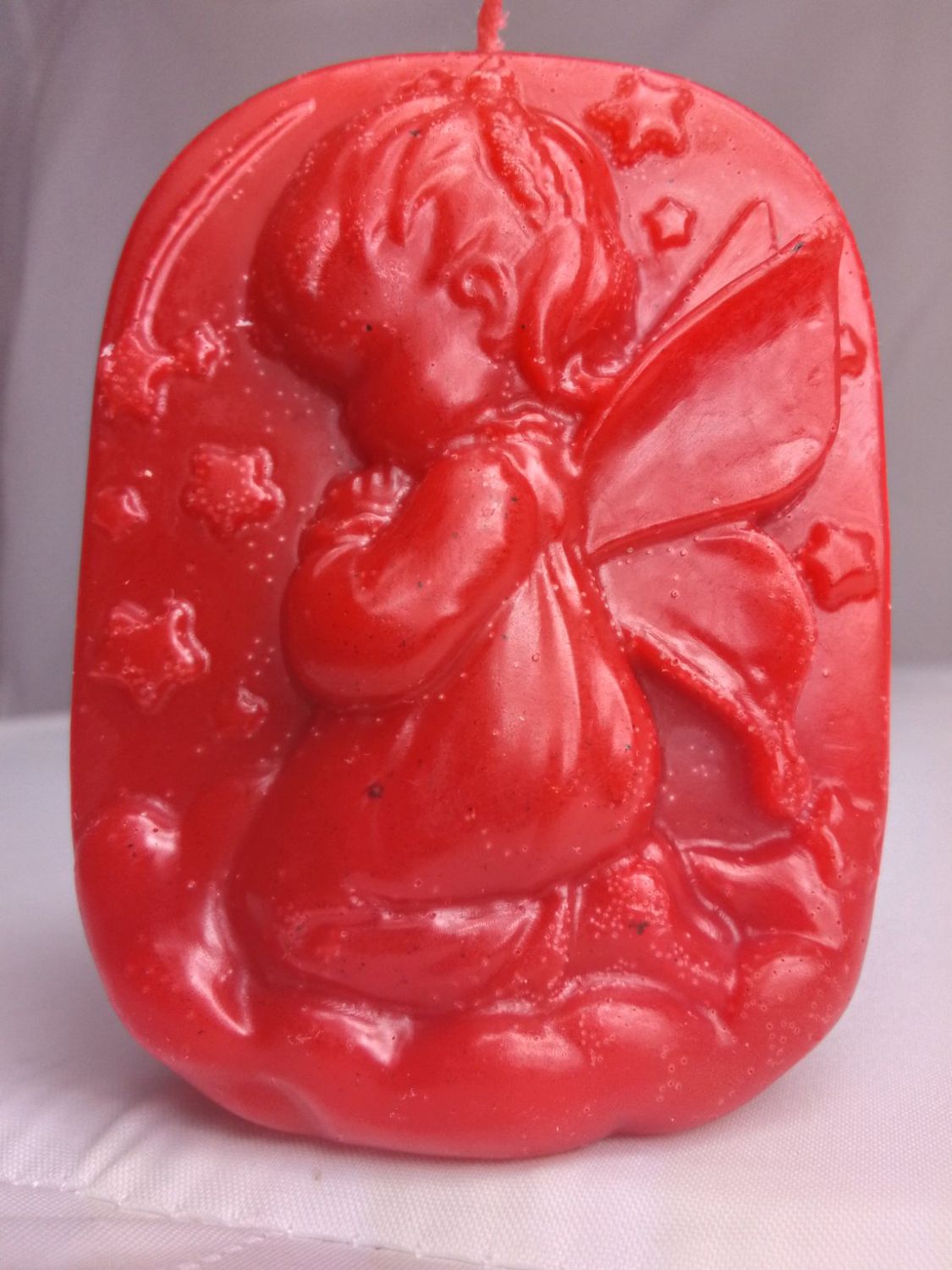 Handmade religious angel candle