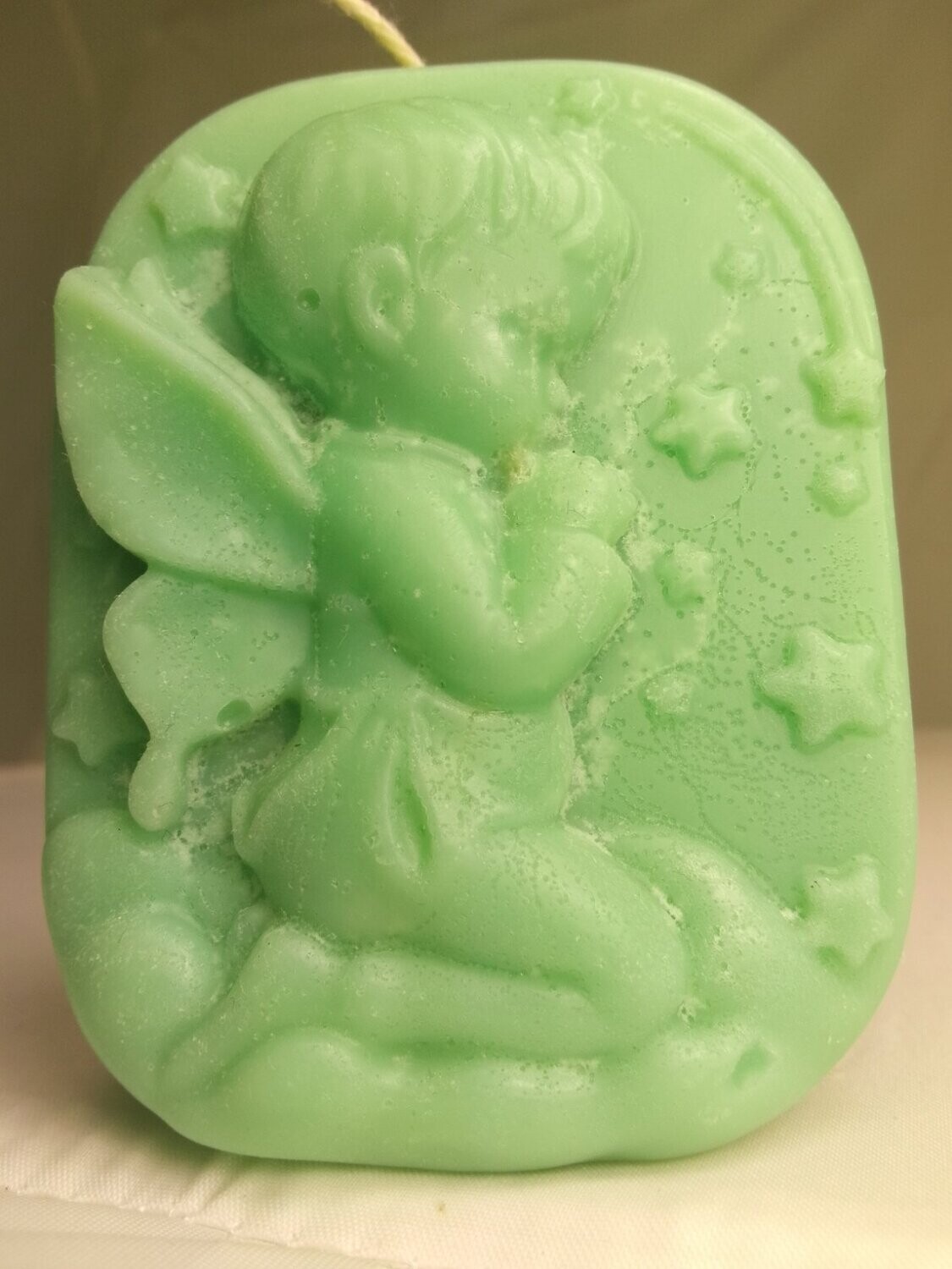 Handmade religious angel candle