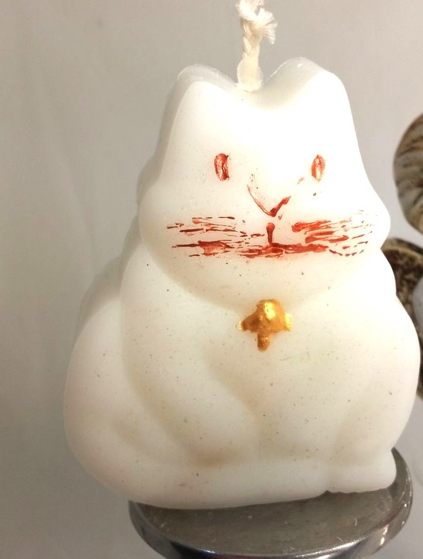 Handmade cat candle