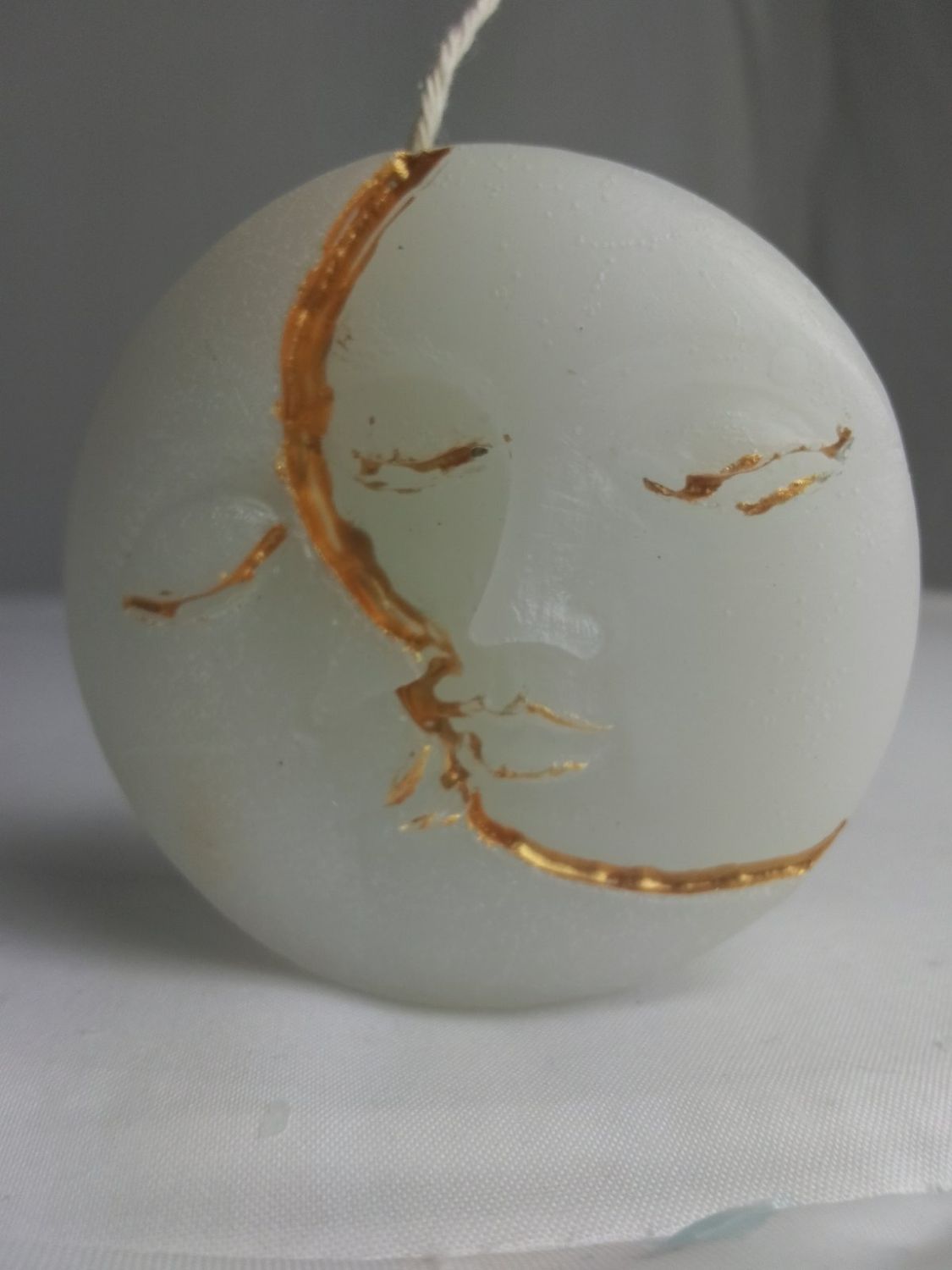 Handmade candle, sun and moon