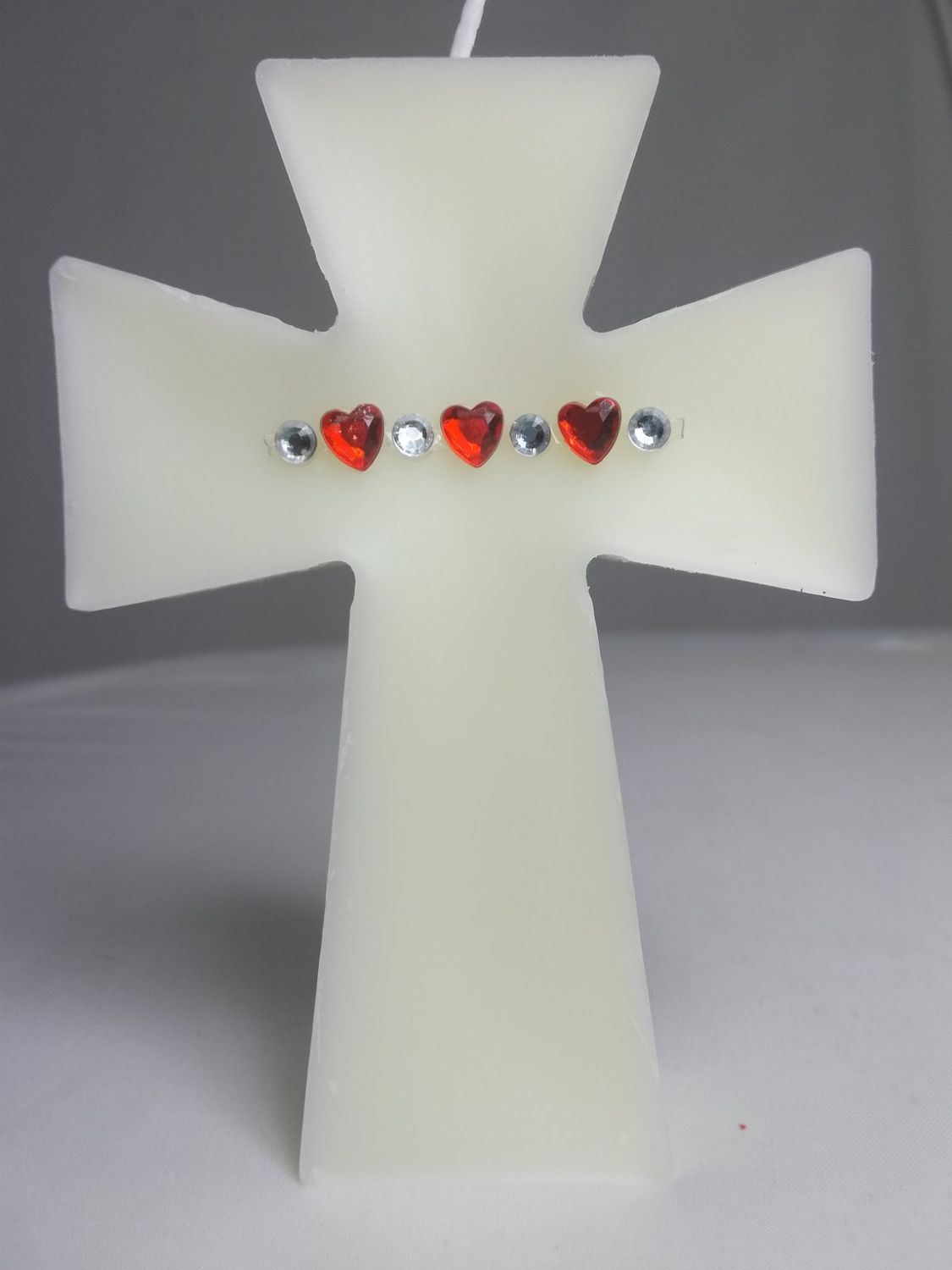 Handmade cross religious candle