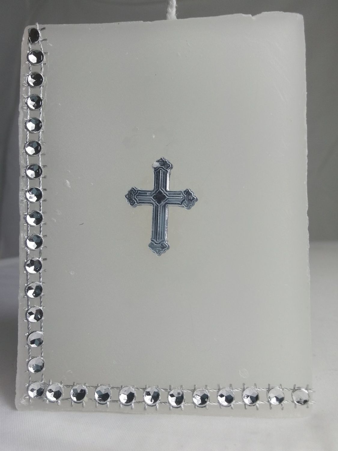Handmade cross religious candle