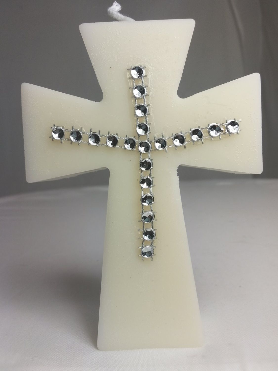 Handmade cross religious candle