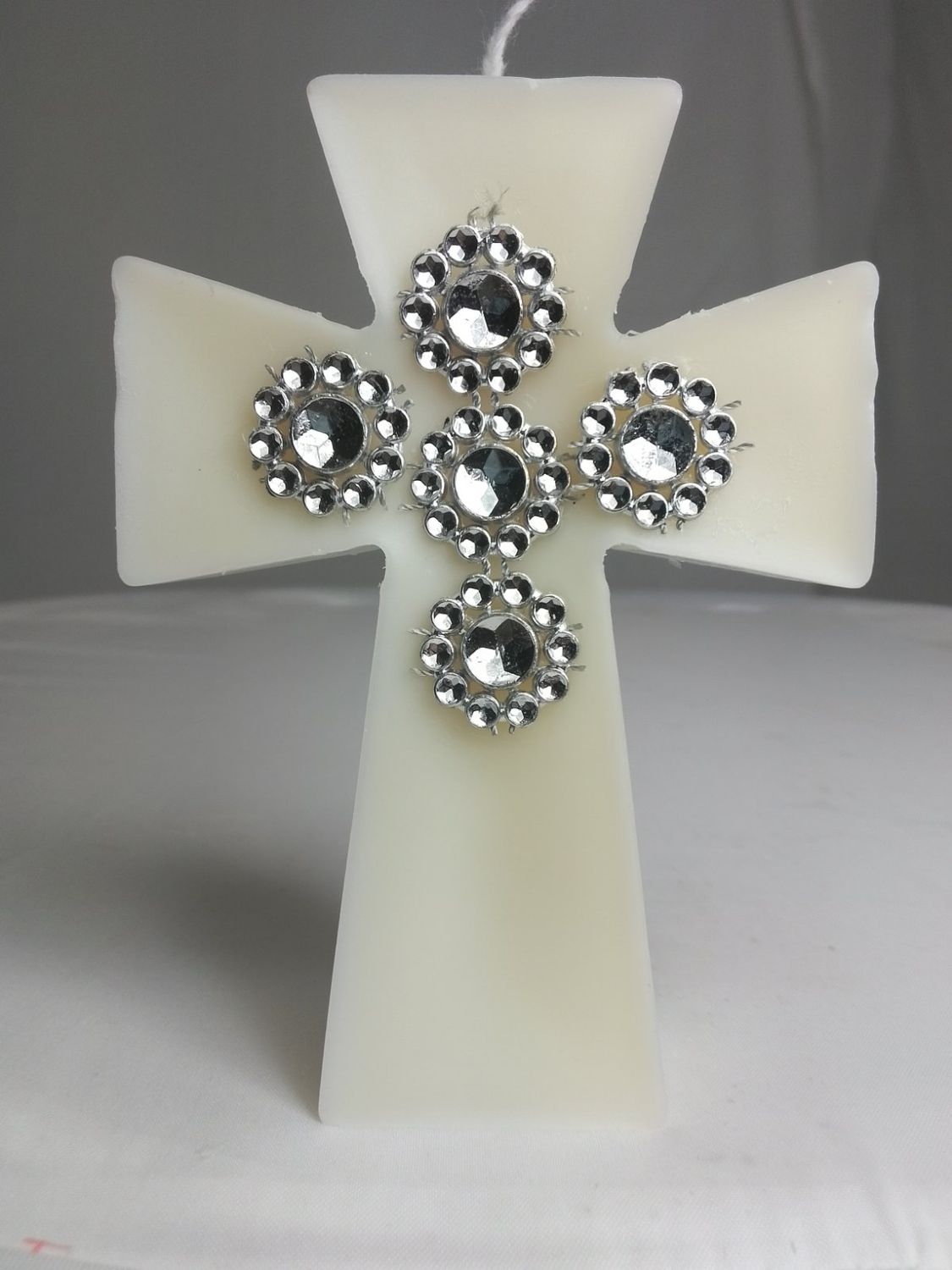 Handmade cross religious candle