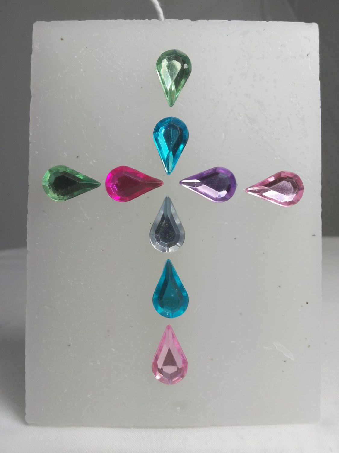 Handmade cross religious candle