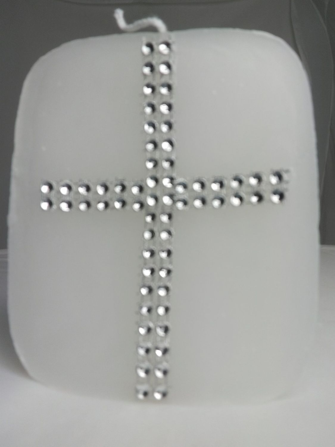 Handmade cross religious candle