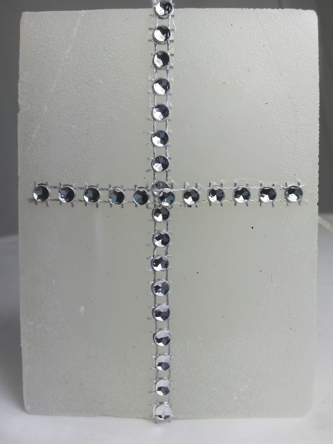 Handmade cross religious candle