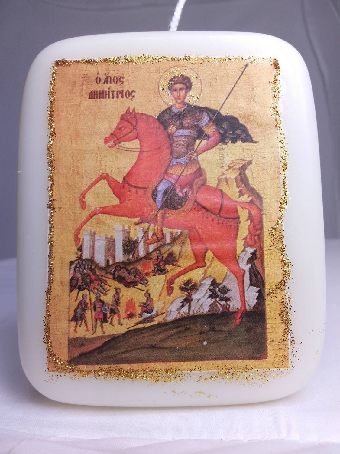 Handmade religious candle