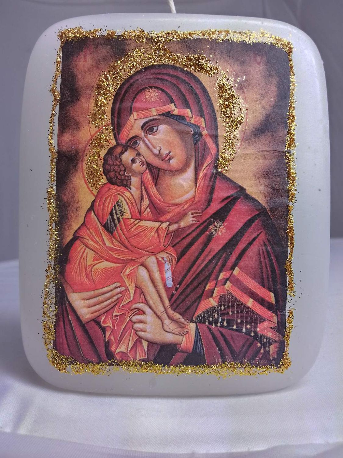 Handmade religious candle