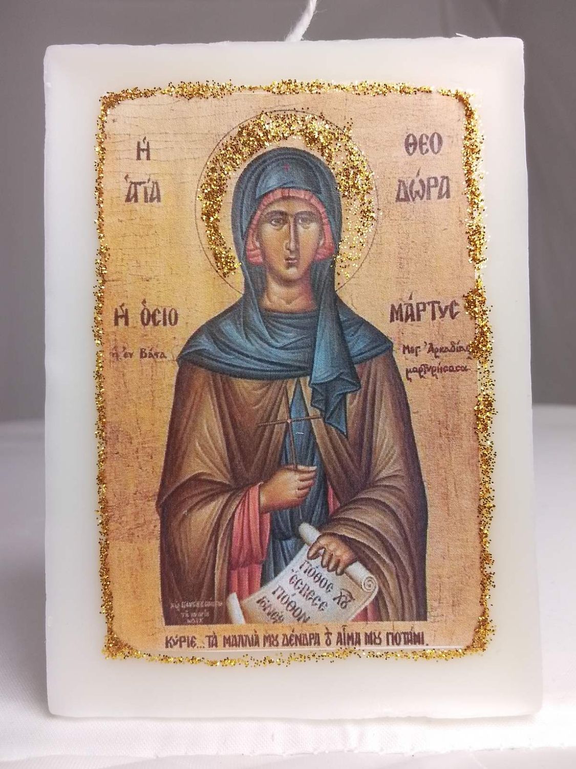 Handmade religious candle