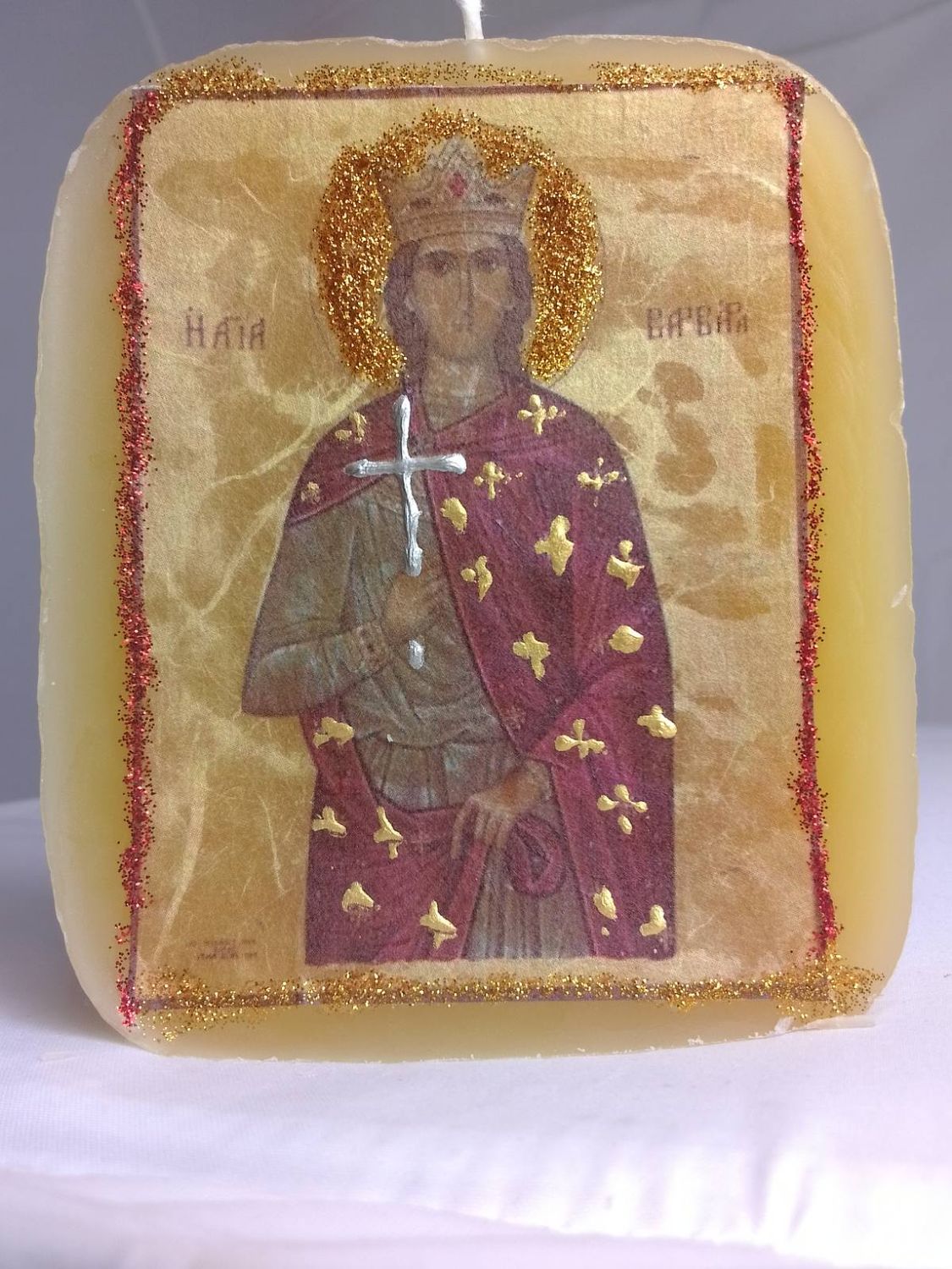 Handmade religious candle