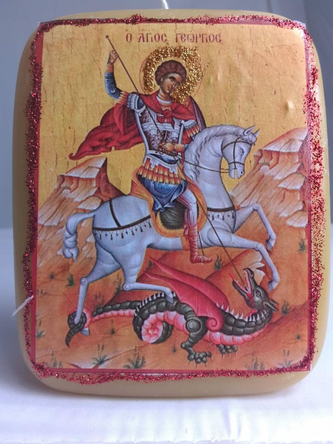 Handmade religious candle