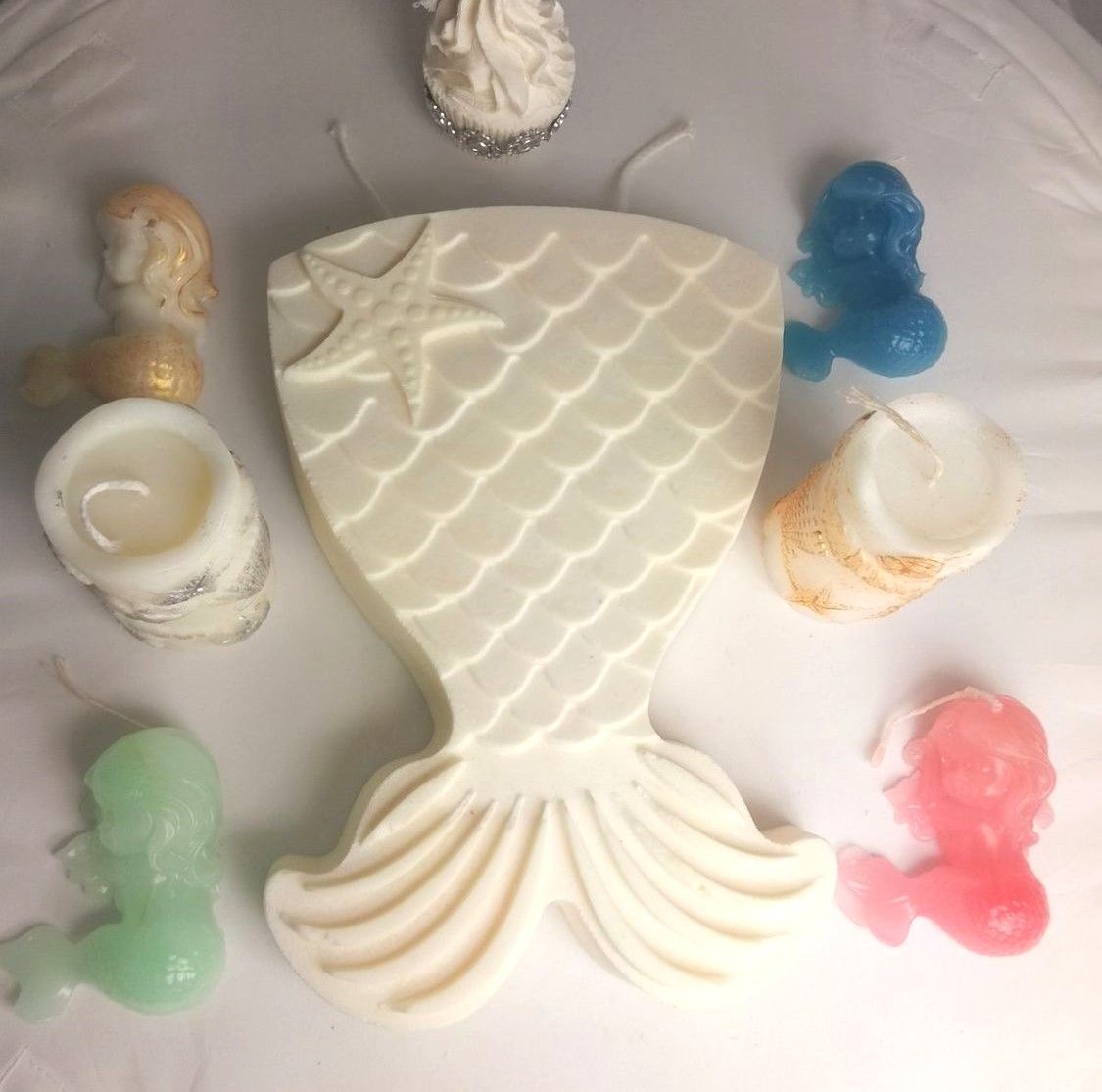 Set of Handmade sea theme candles