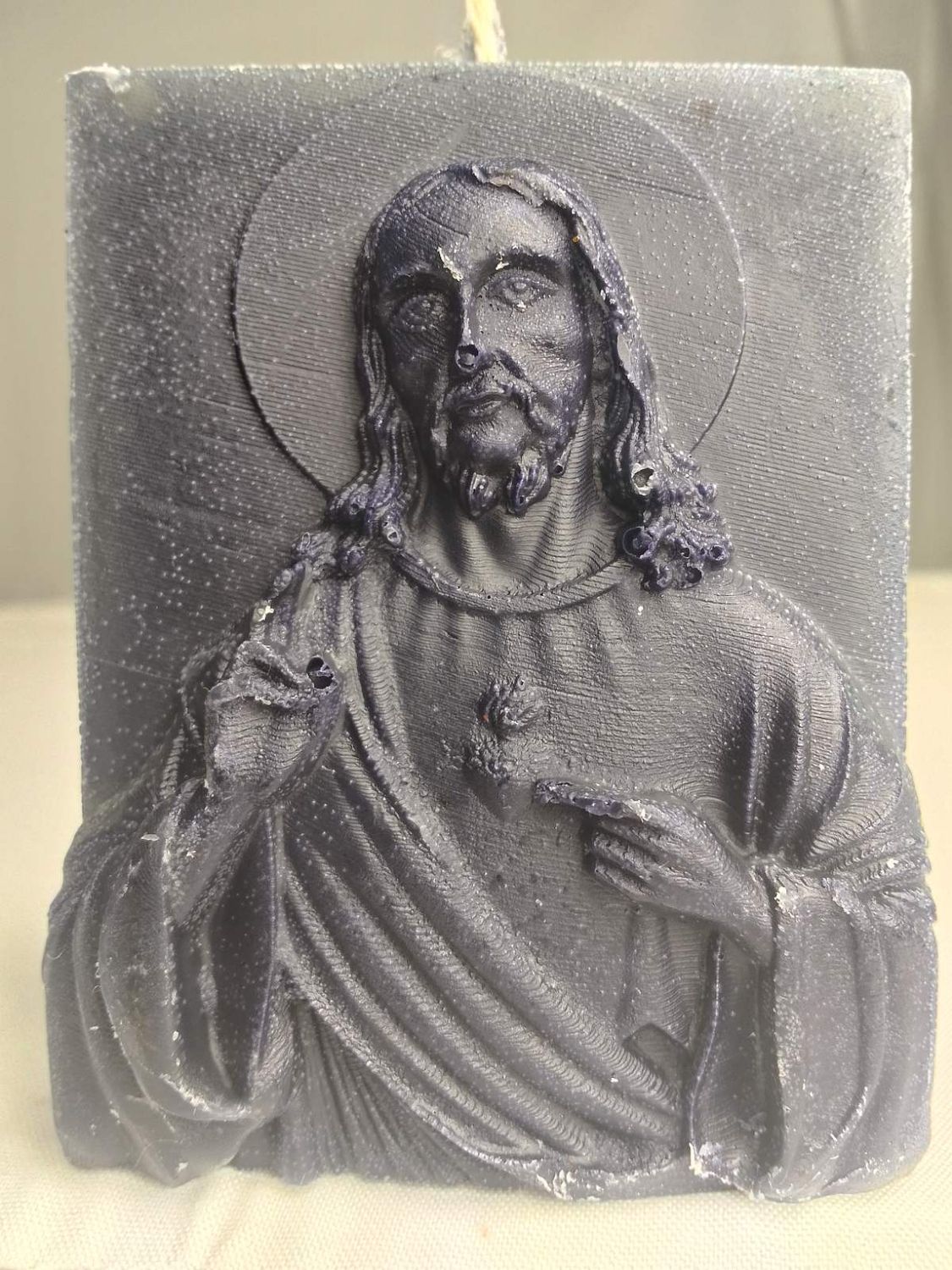 Handmade Jesus religious candle