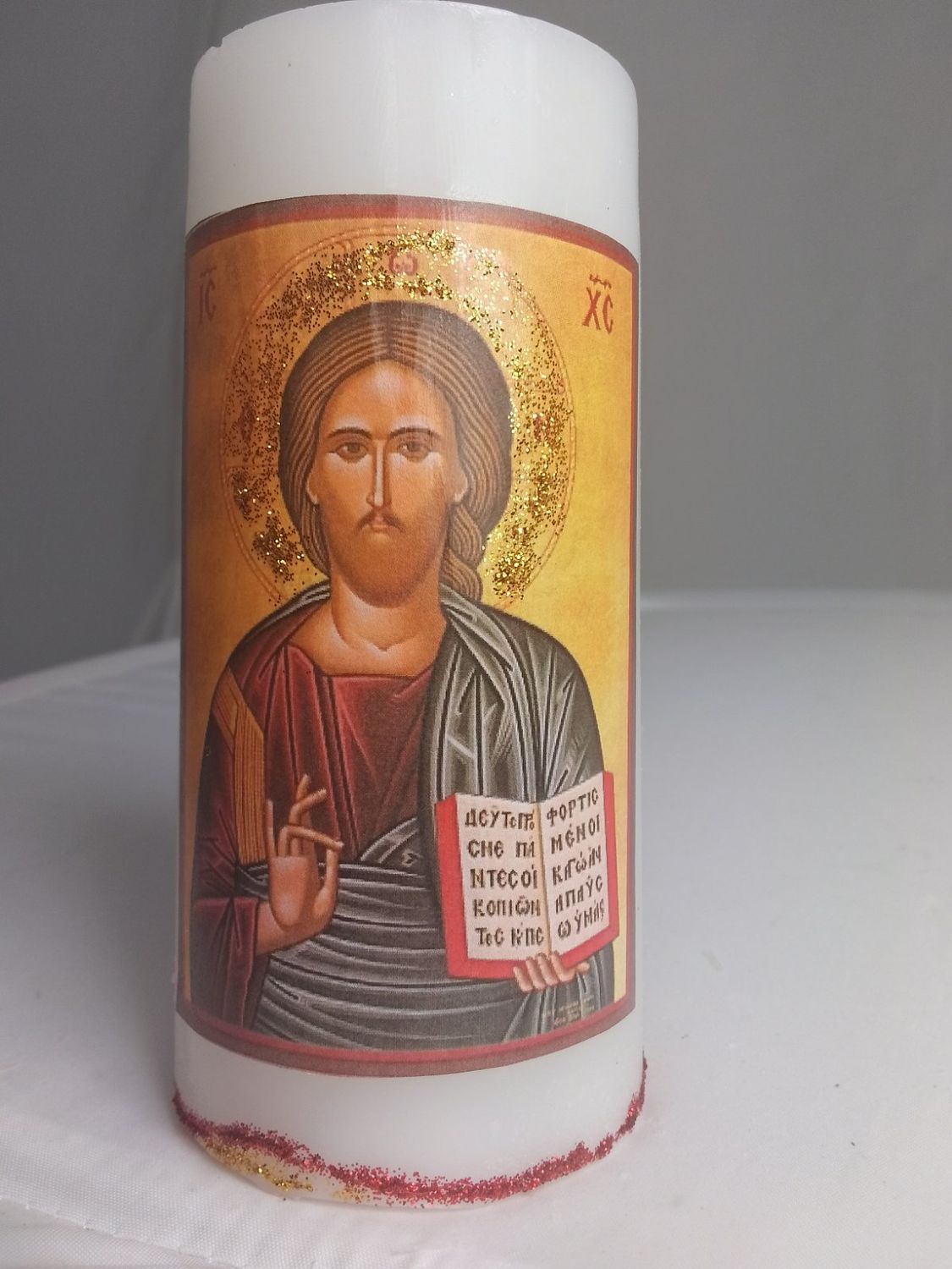 Handmade religious candle