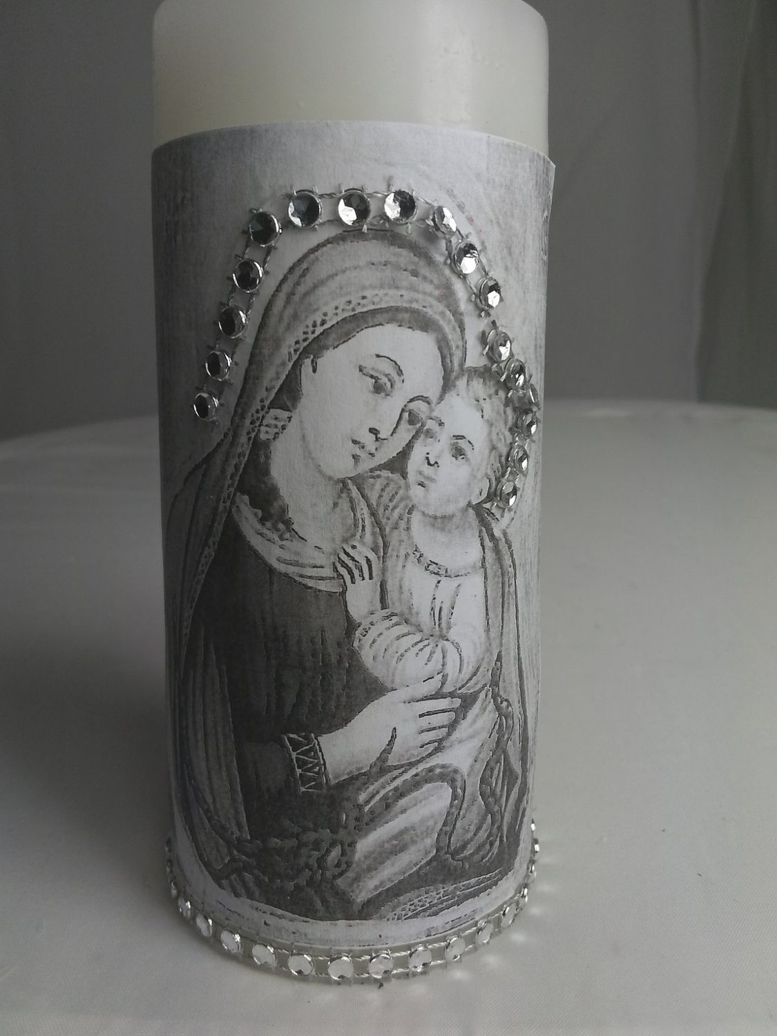 Handmade religious candle