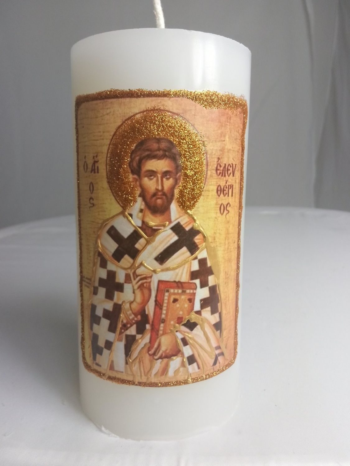 Handmade religious candle