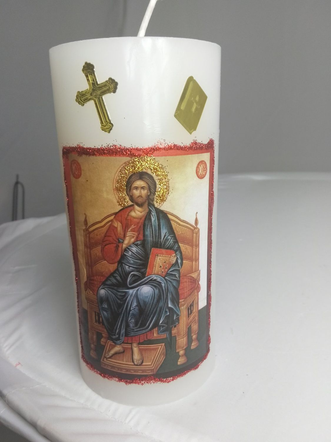Handmade religious candle