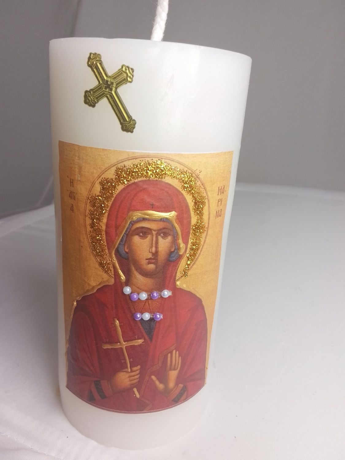 Handmade religious candle