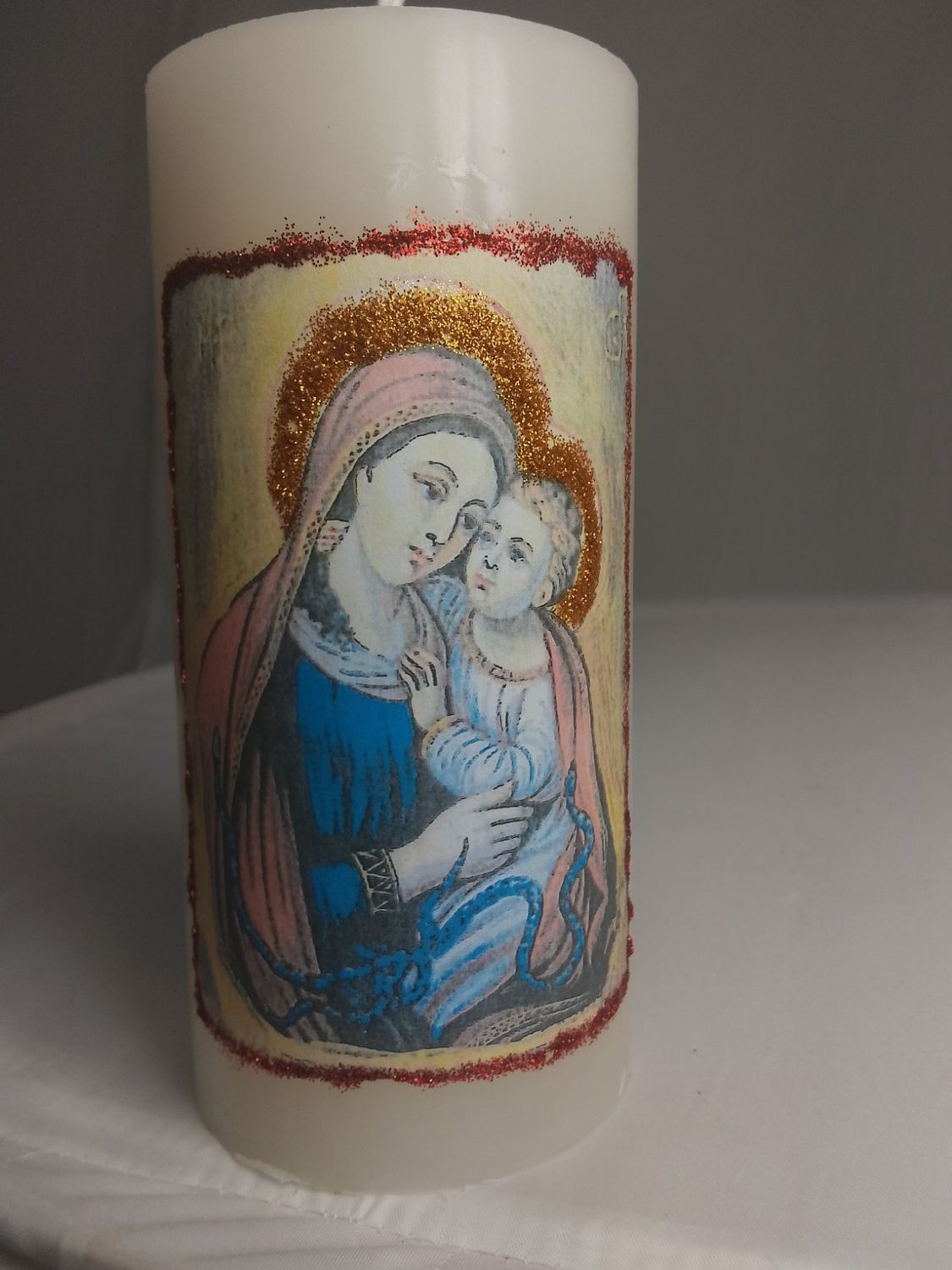 Handmade religious candle