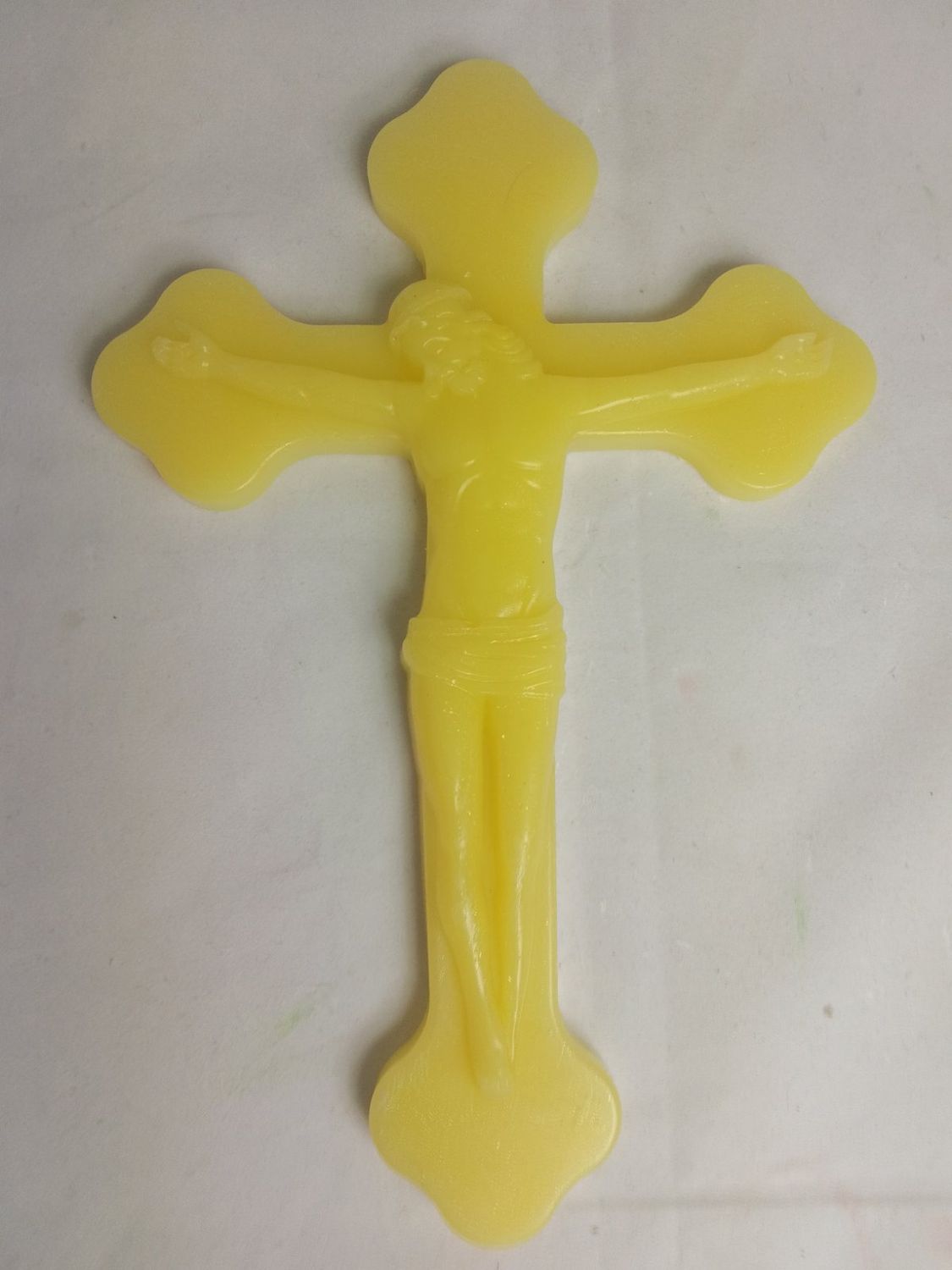Handmade religious cross candle