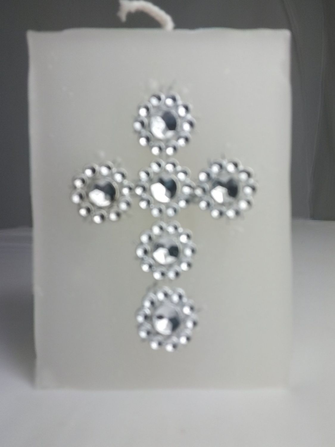 Handmade religious cross candle