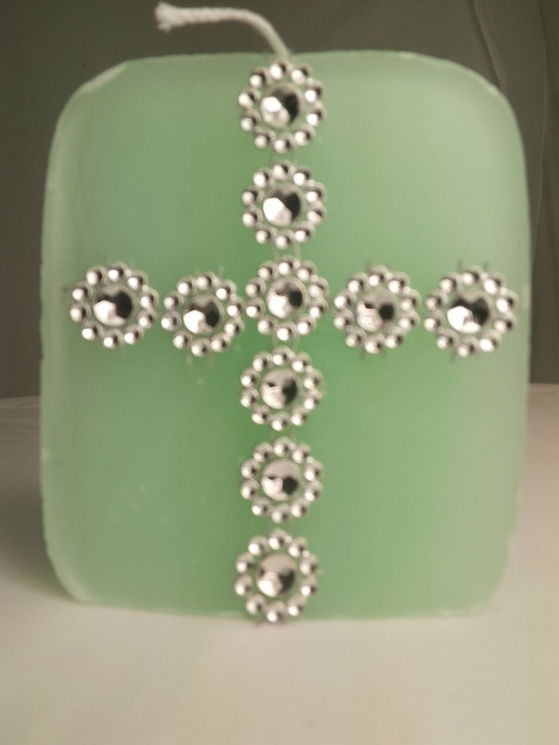 Handmade religious cross candle