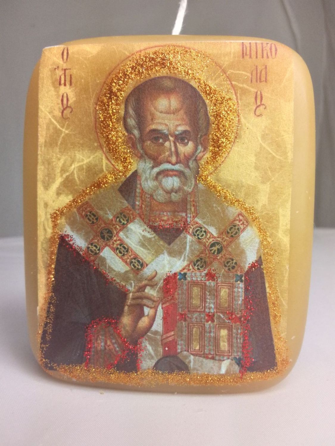 Handmade religious pure beeswax candle