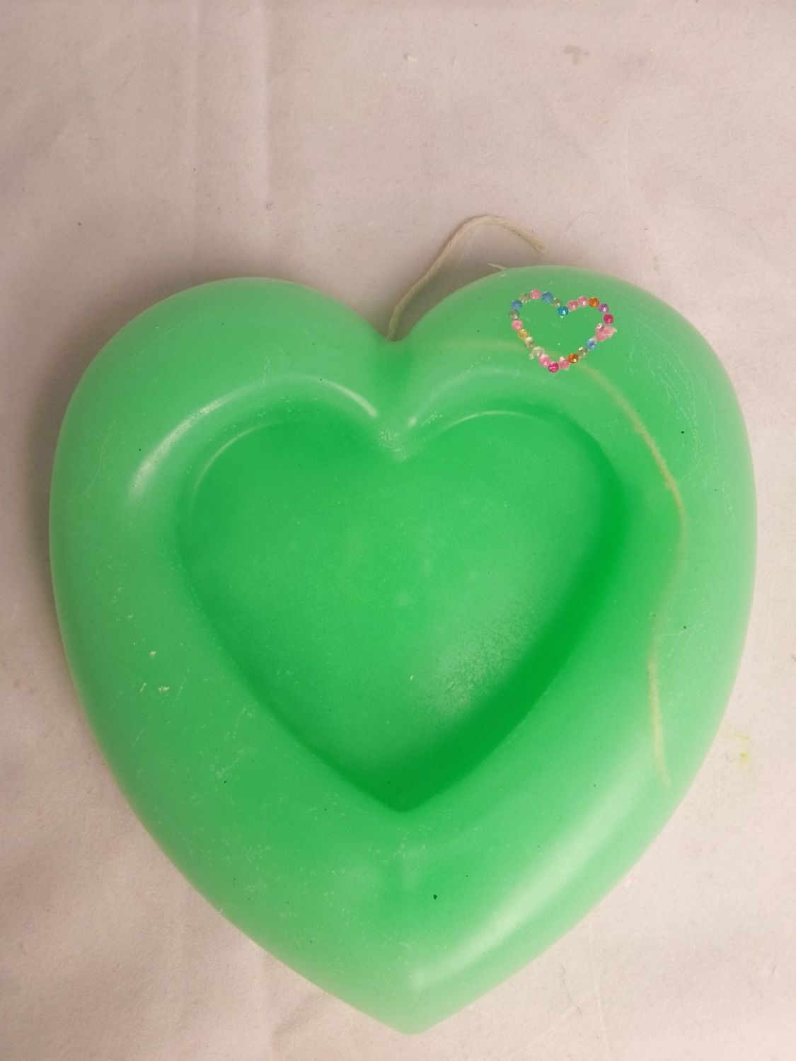 Handmade big heart candle