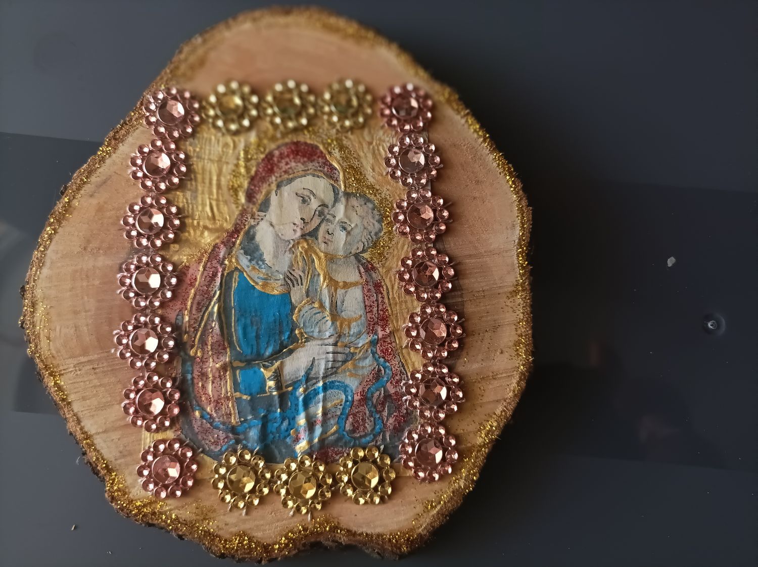 Handmade wooden religious icon