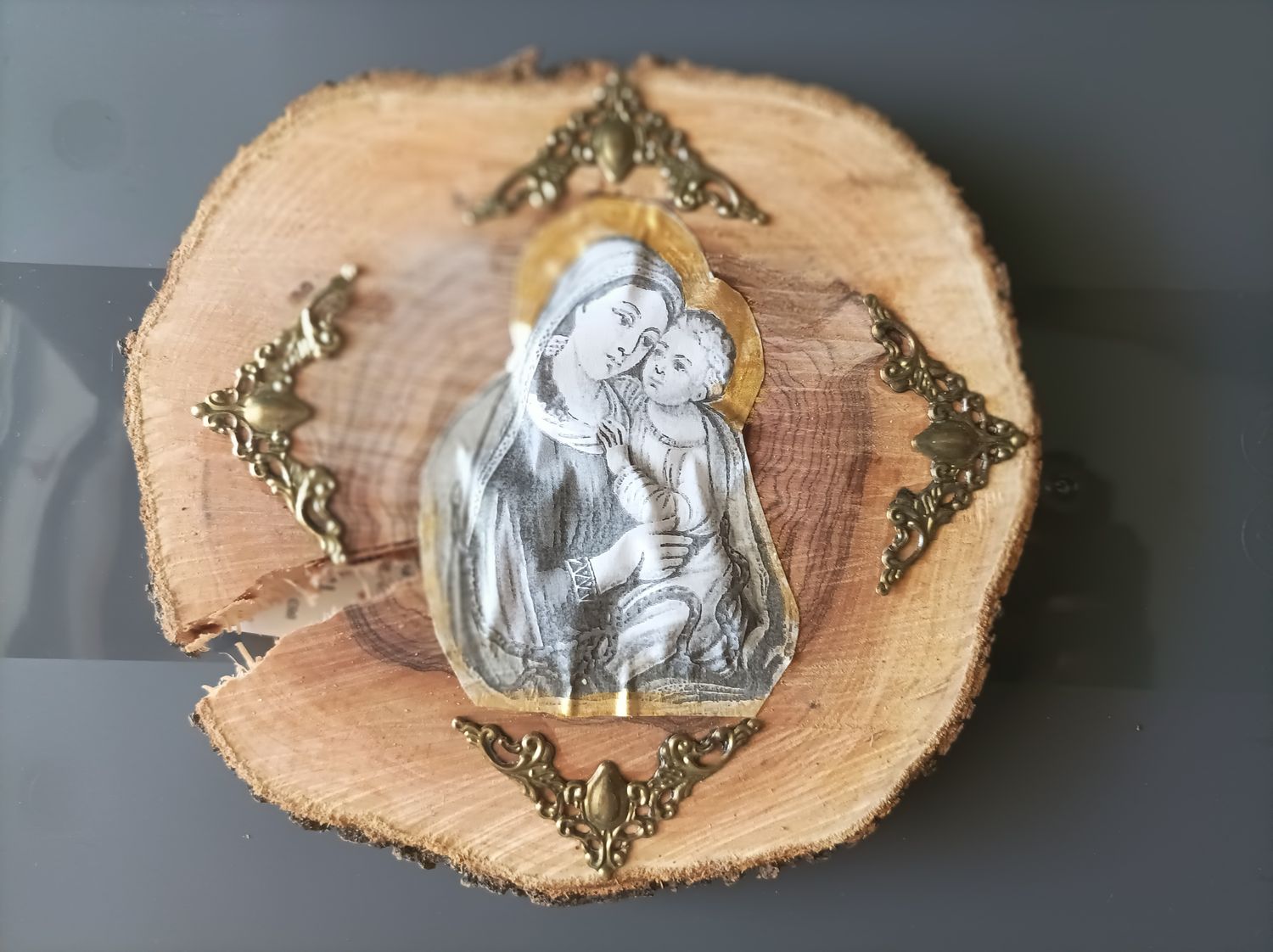 Handmade wooden religious icon
