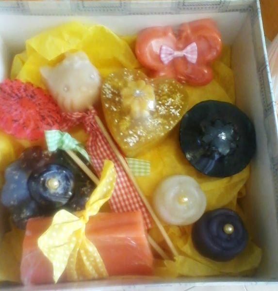 Handmade glycerin perfumed soaps in a gift box