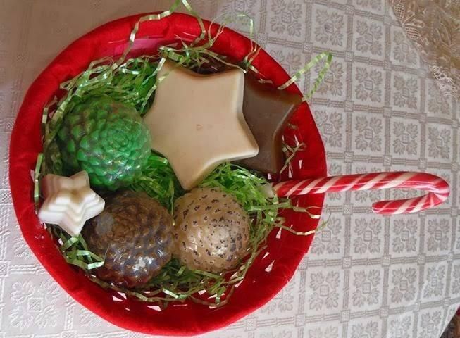 Handmade christmas soaps-gift basket